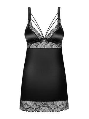Sottoveste + perizoma sexy pizzo e microfibra Obsessive Eloissa