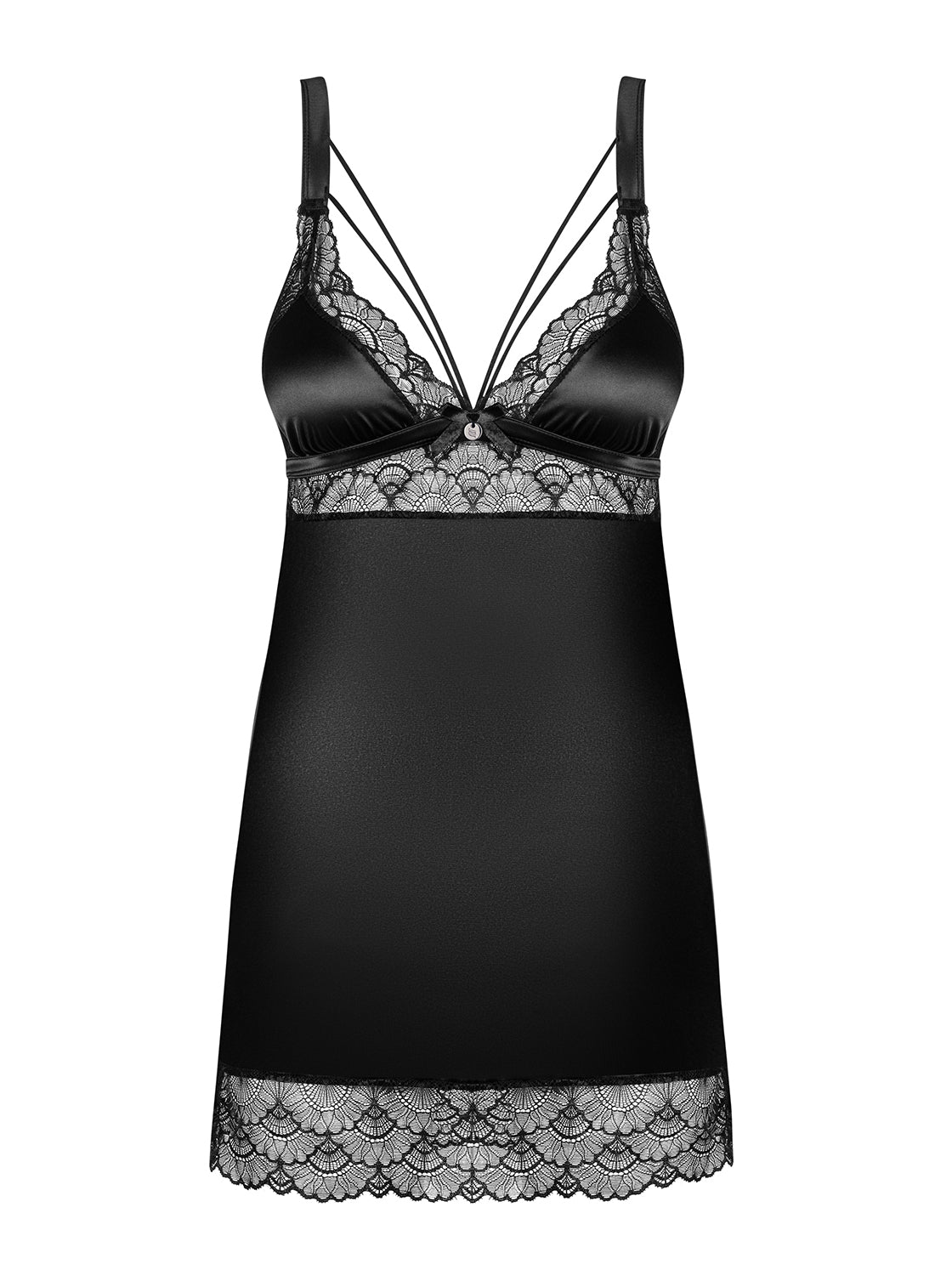 Sottoveste + perizoma sexy pizzo e microfibra Obsessive Eloissa