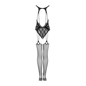 Tutina sexy hot cinghie a rete bodystocking Obsessive G324