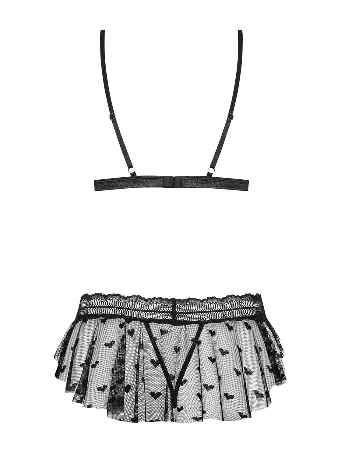 Set intimo aperto Heartia tulle cuori Obsessive