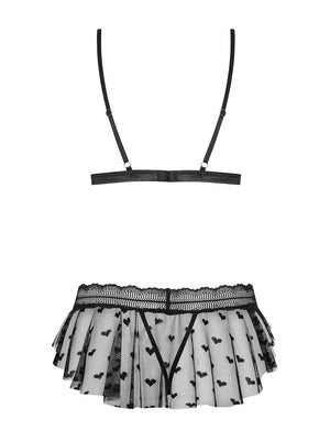 Set intimo aperto Heartia tulle cuori Obsessive