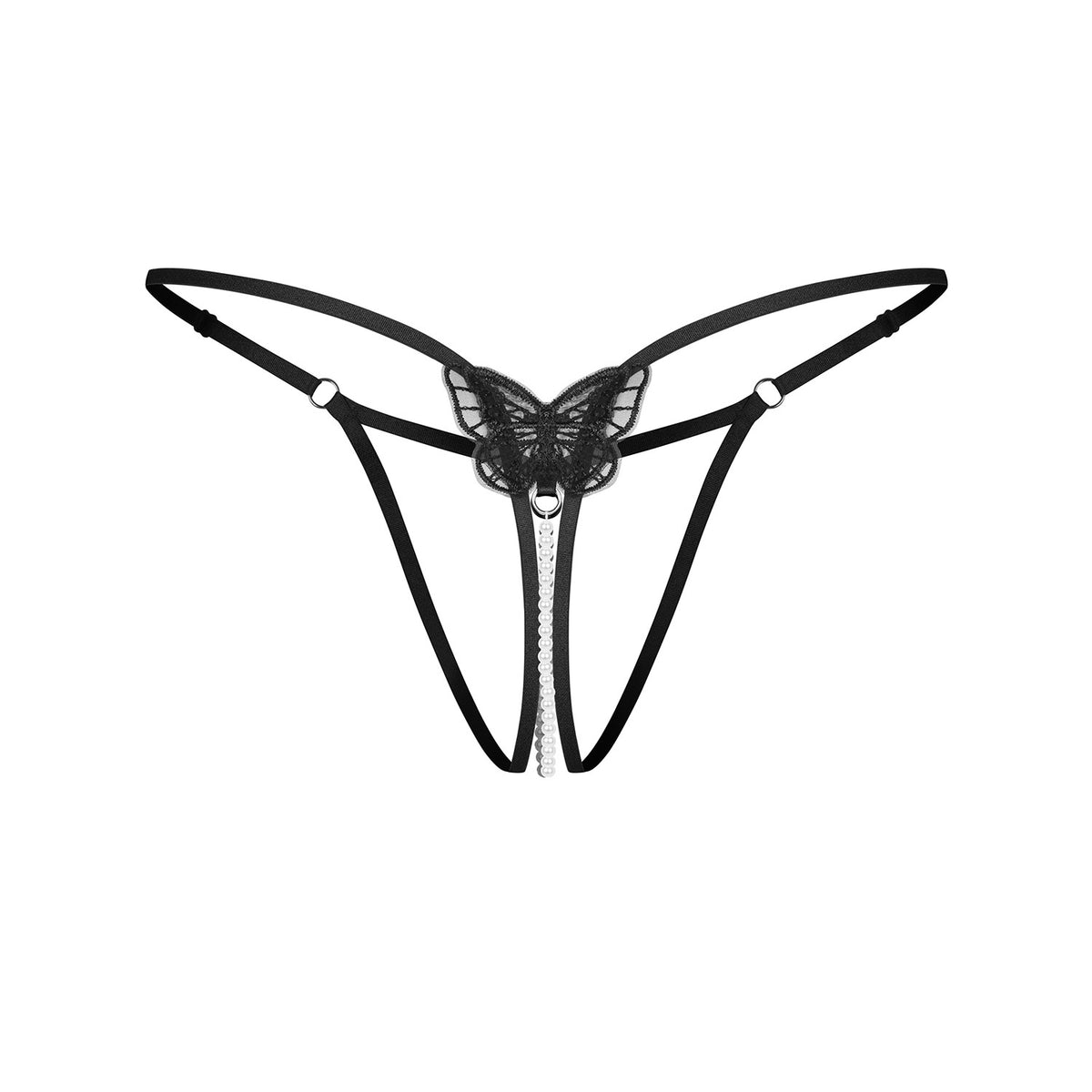 Perizoma cavallo aperto con perle Obsessive Issime crotchless thong