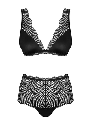 Coordinato reggiseno + slip vita alta pizzo Obsessive Klarita 2 pezzi