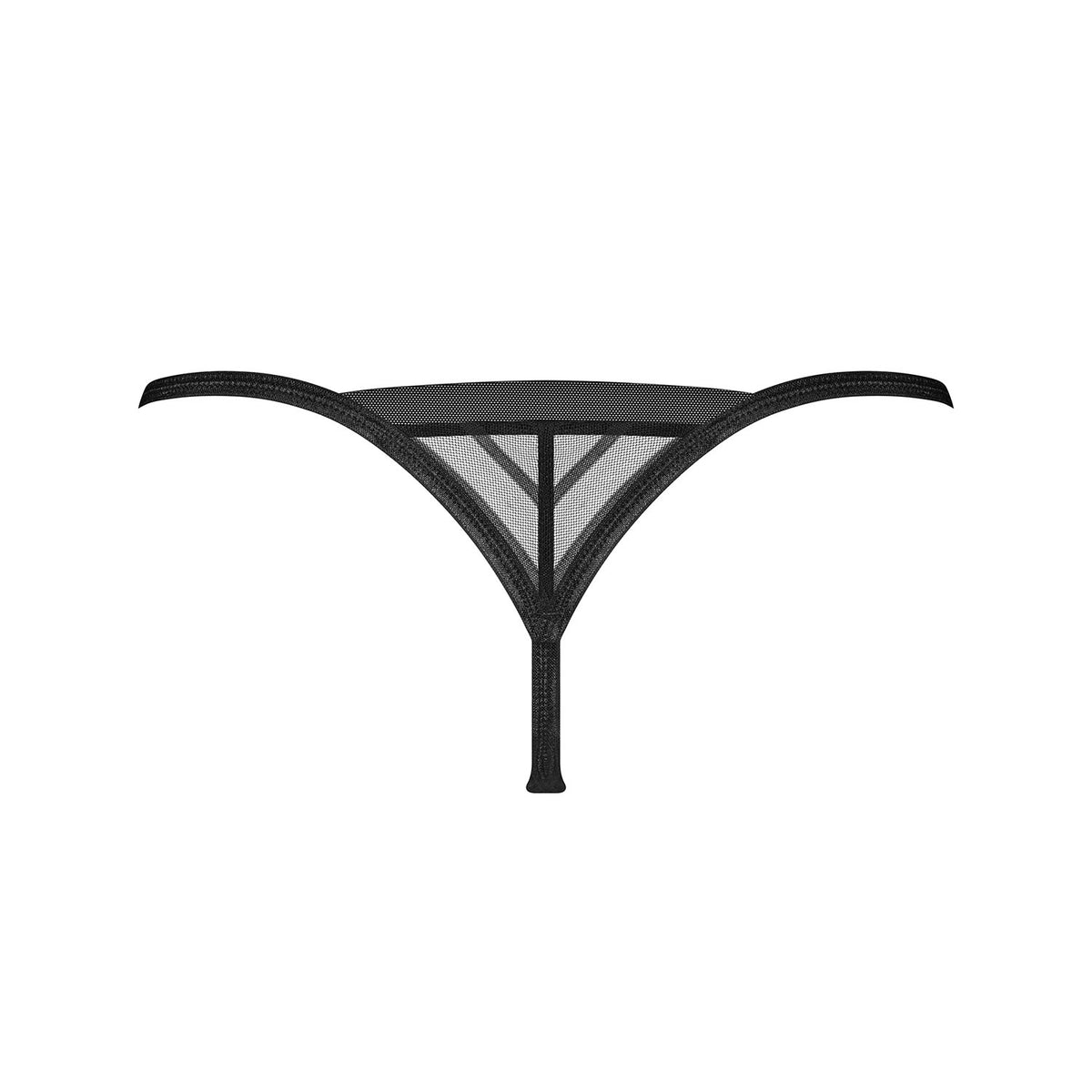 Perizoma a righe in tulle semitrasparente Obsessive Lune Bellis thong
