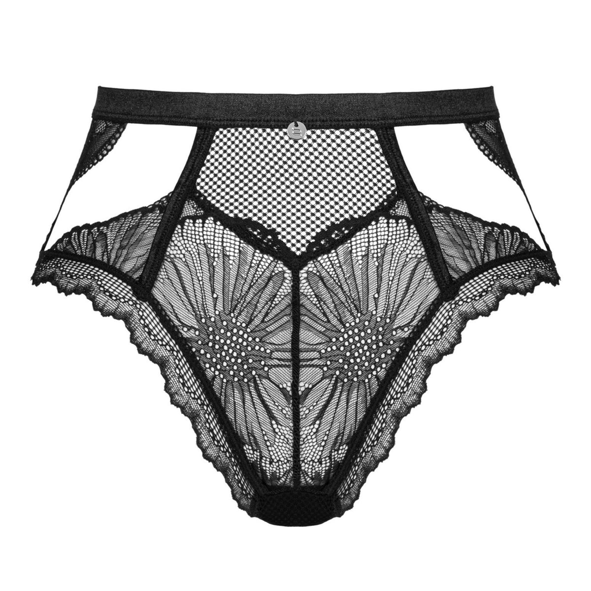 Panties slip a vita alta pizzo e aperture Obsessive Mibelia