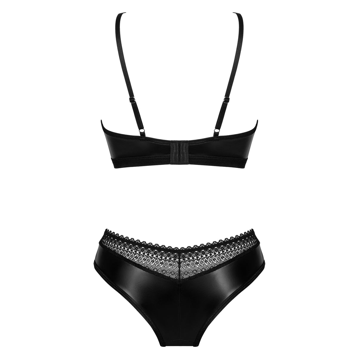 Reggiseno con ferretto + panties in similpelle Obsessive Norides 2 pcs