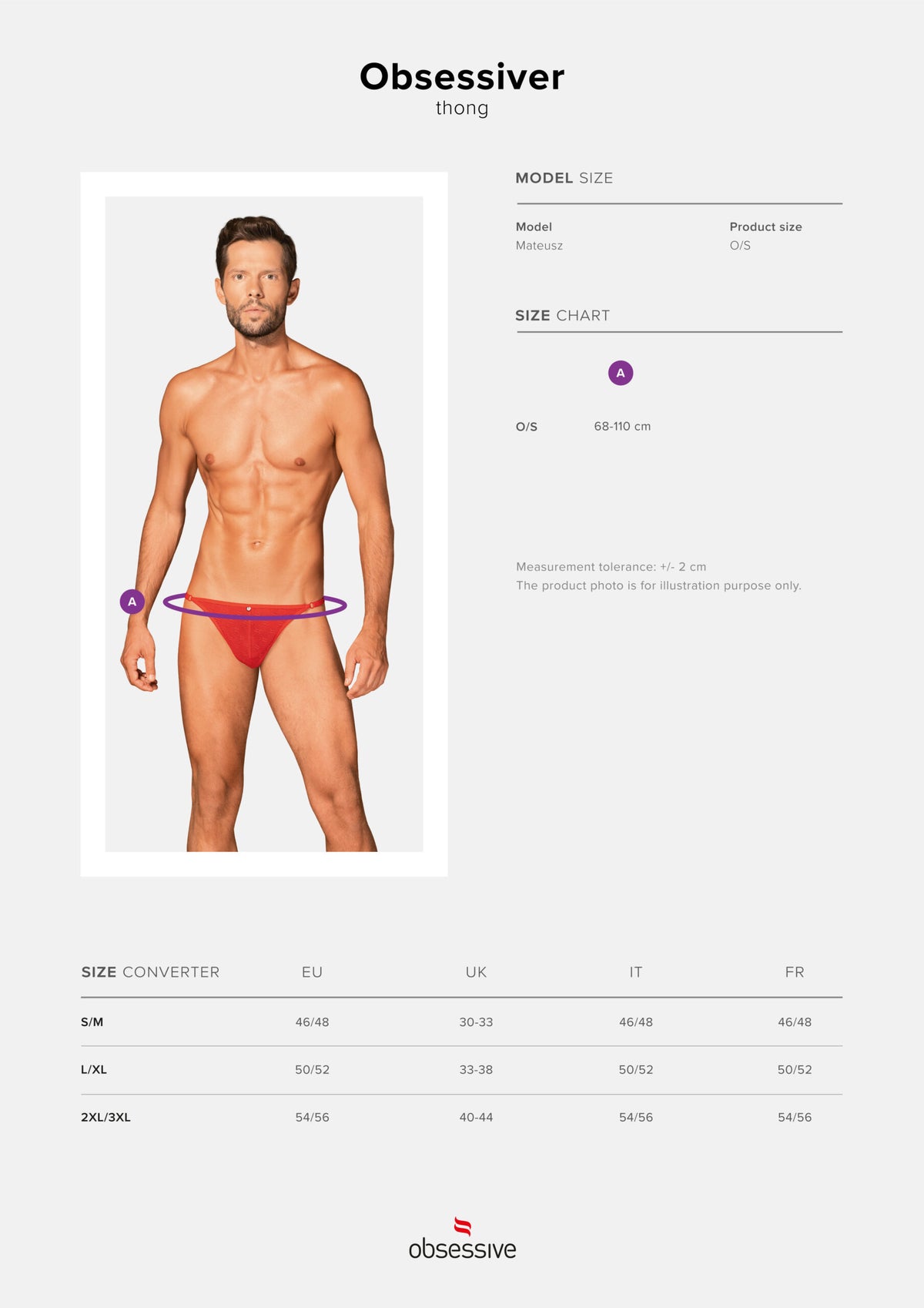 Perizoma uomo rosso vita bassa intimo uomo sexy Obsessiver