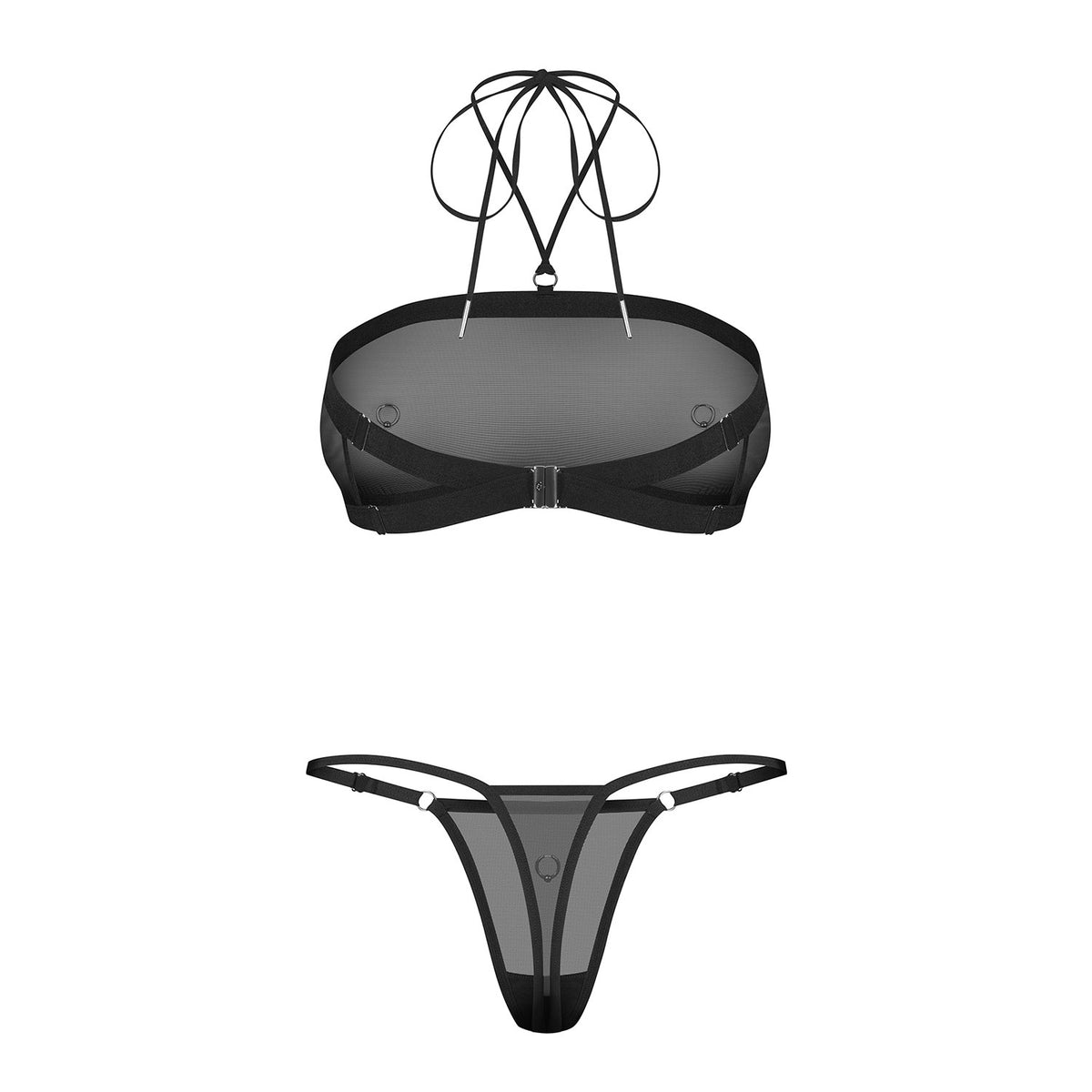 Completino sexy dettagli argento Obsessive Orinelle 2-pcs set