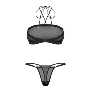 Completino sexy dettagli argento Obsessive Orinelle 2-pcs set