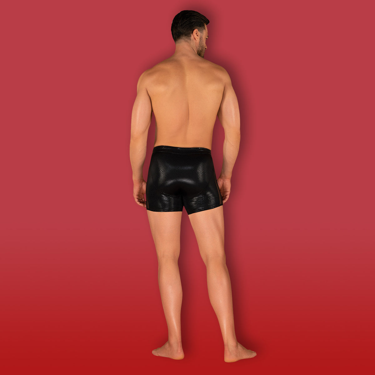 Boxer pantaloncino da bagno uomo effetto pitonato Obsessive Punta negra