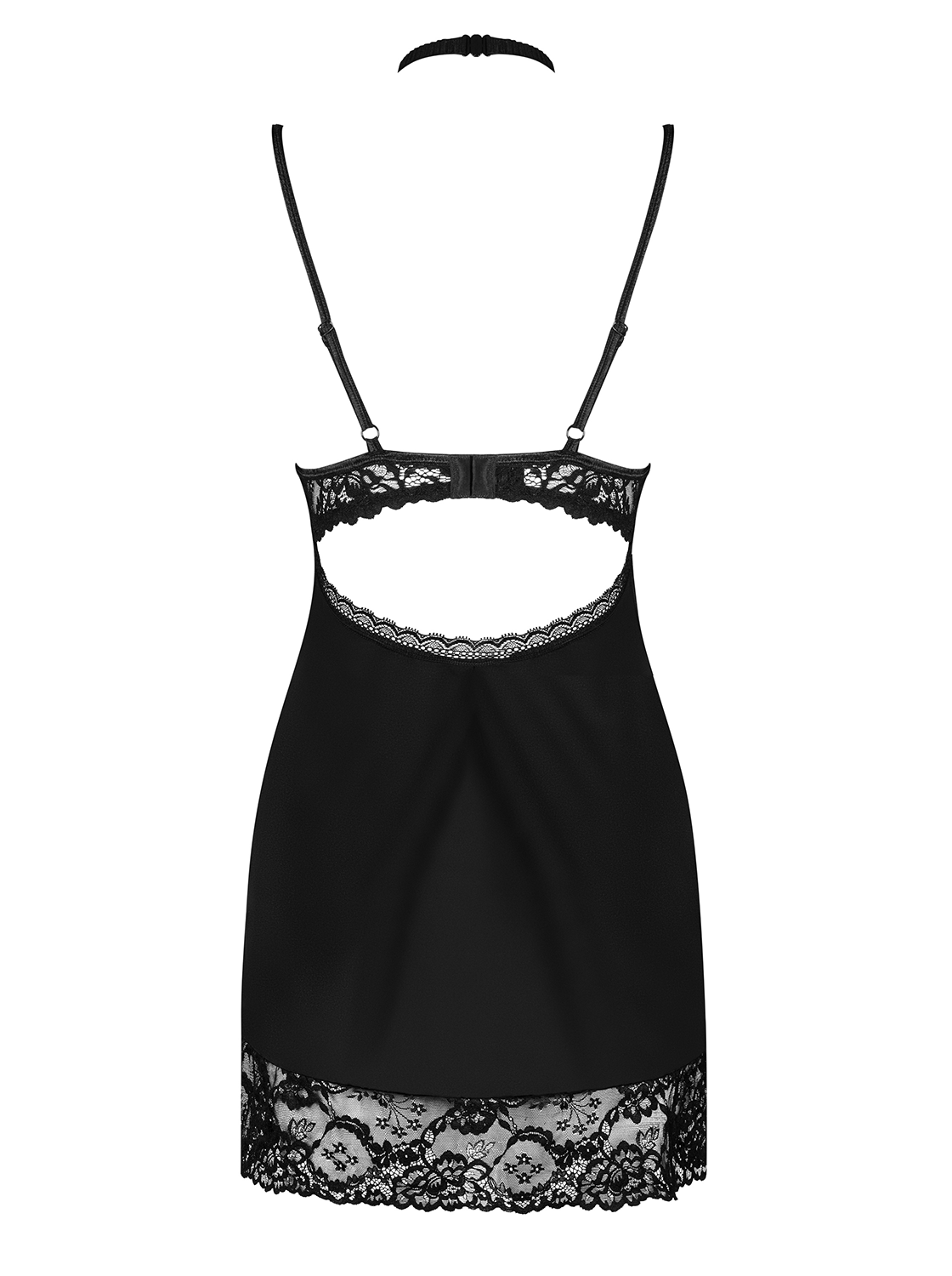 Sottoveste pizzo con collarino + perizoma Obsessive Raquelia
