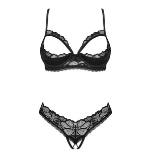 Sexy set 2 pezzi intimo aperto cupless Obsessive Serafia