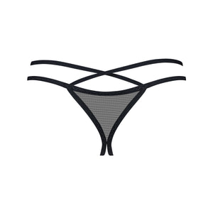 Perizoma cavallo aperto in tulle ricamato Obsessive Vila Blanes crotchless thong