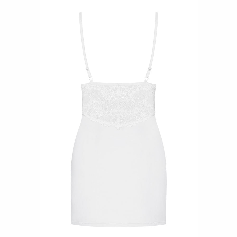Sexy set sottoveste + perizoma Obsessive 810-che-2 bianco