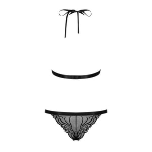 Completino intimo sexy reggiseno + tanga Obsessive 828-set-1 nero