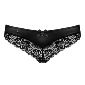 Slip donna Obsessive 846-pan-1 nero sensuale con gioiello
