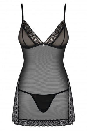 Sexy Chemise e thong 862-che-1 Obsessive tulle e pizzo