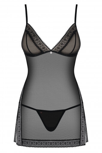 Sexy Chemise e thong 862-che-1 Obsessive tulle e pizzo