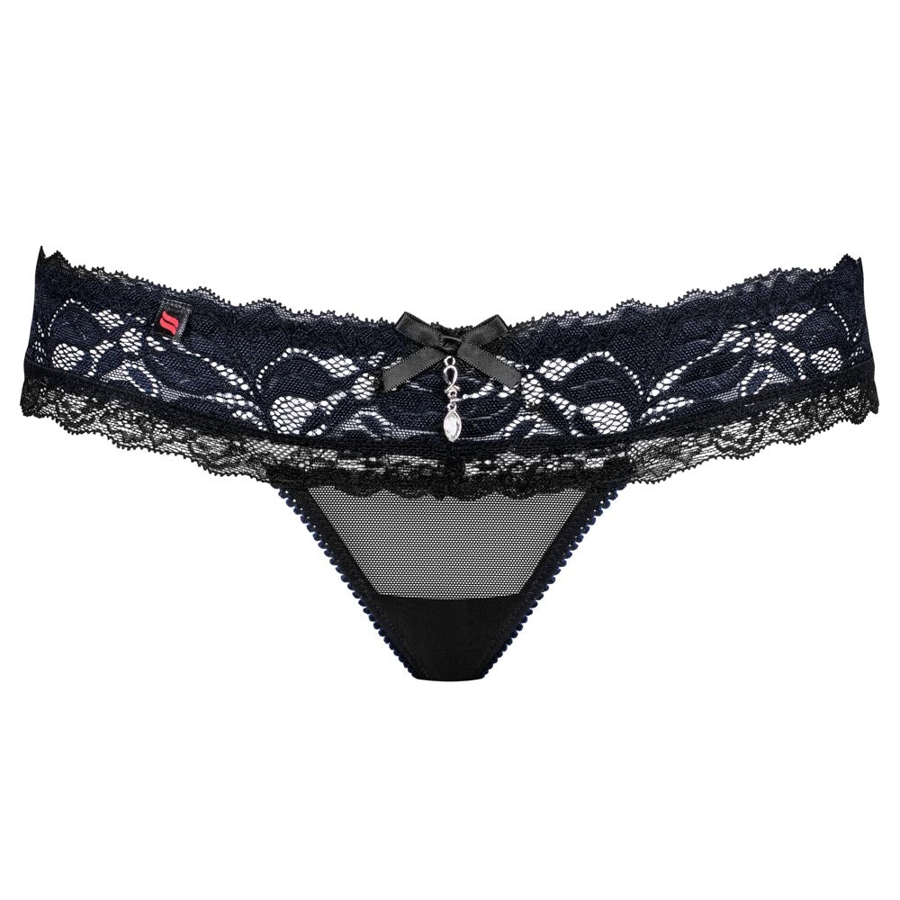 Slip brasiliana Obsessive 866-pan-1 in pizzo nero