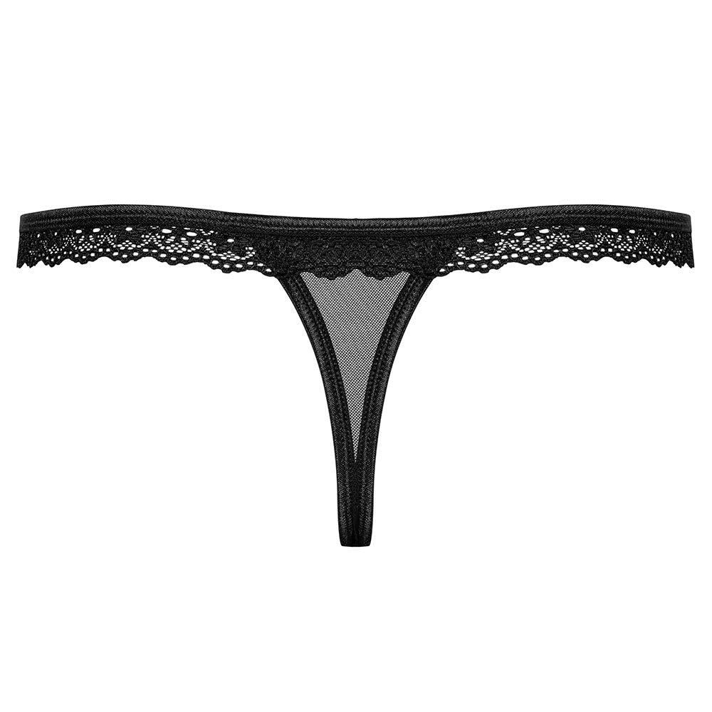 Perizoma sexy Obsessive 868-tho-1 con pizzo nero gioello