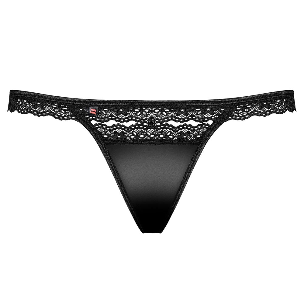 Perizoma sexy Obsessive 868-tho-1 con pizzo nero gioello