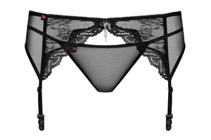 Obsessive reggicalze pizzo con gioiello + perizoma Charms 2 pz