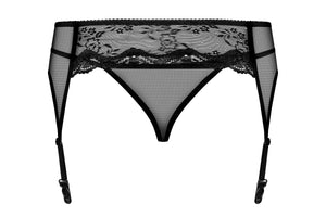 Obsessive reggicalze pizzo con gioiello + perizoma Charms 2 pz