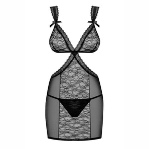 Sexy completino sottoveste + perizoma hot Obsessive swanita nero