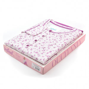 Pigiama donna cotone 100% Infiore 1269 pois fiori ciclamino