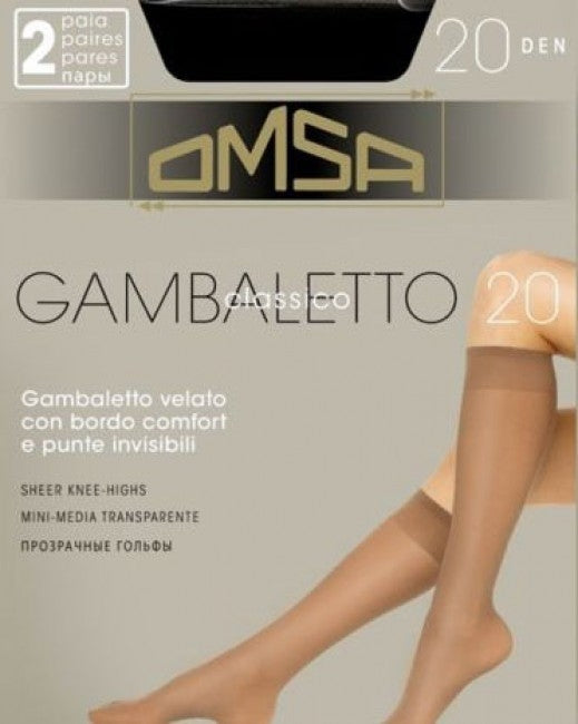 Gambaletto velato Omsa 20 den bordo soft 10 paia