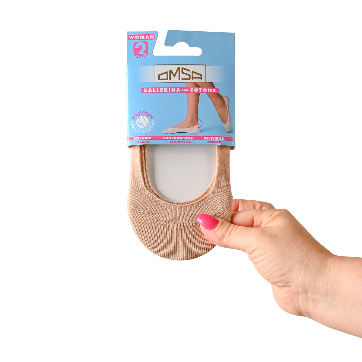 Salvapiede cotone ballerina 062 antiscivolo Omsa 2 paia