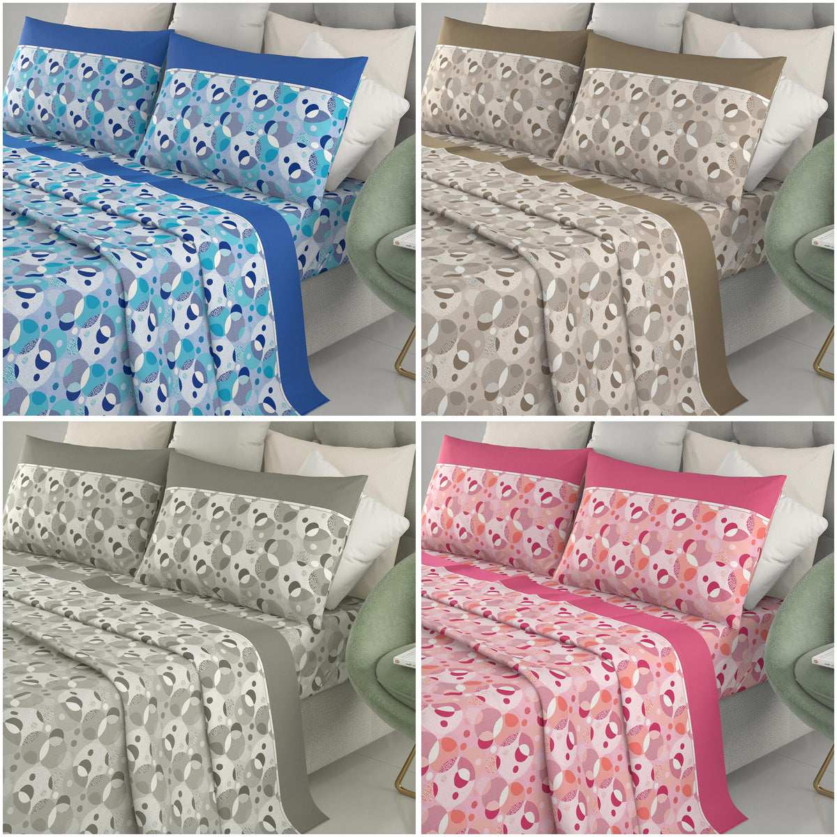 Completo letto Irge cotone fantasia geometrica Opera