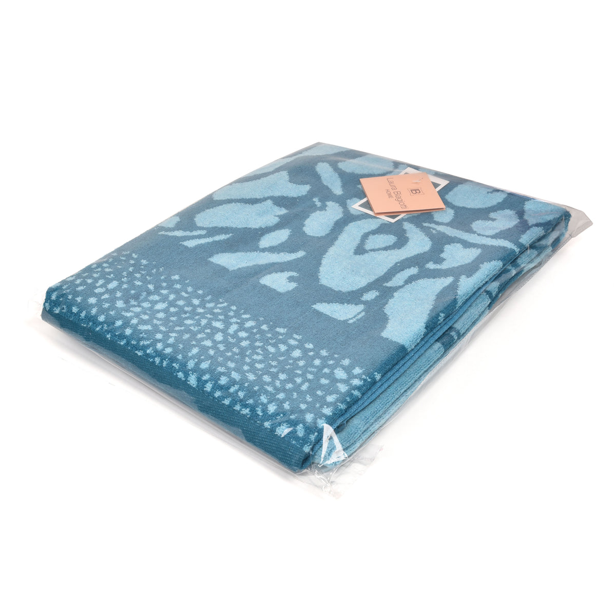 Telo mare Laura Biagiotti spugna jacquard "Osha" turchese 100% cotone