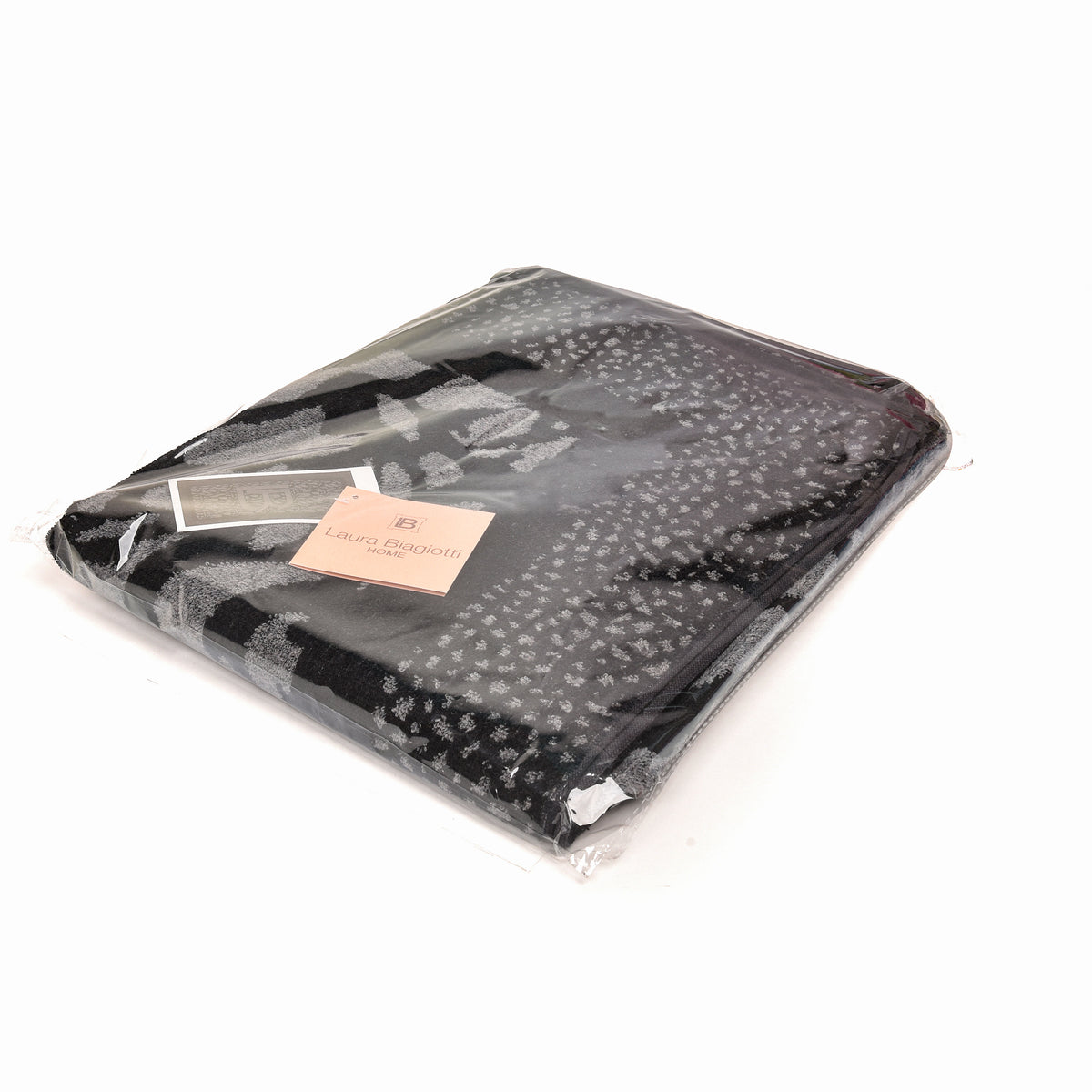 Telo mare Laura Biagiotti spugna jacquard "Osha" nero 100% cotone