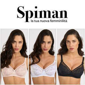 Reggiseno senza ferretto Spiman Alida microfibra e pizzo