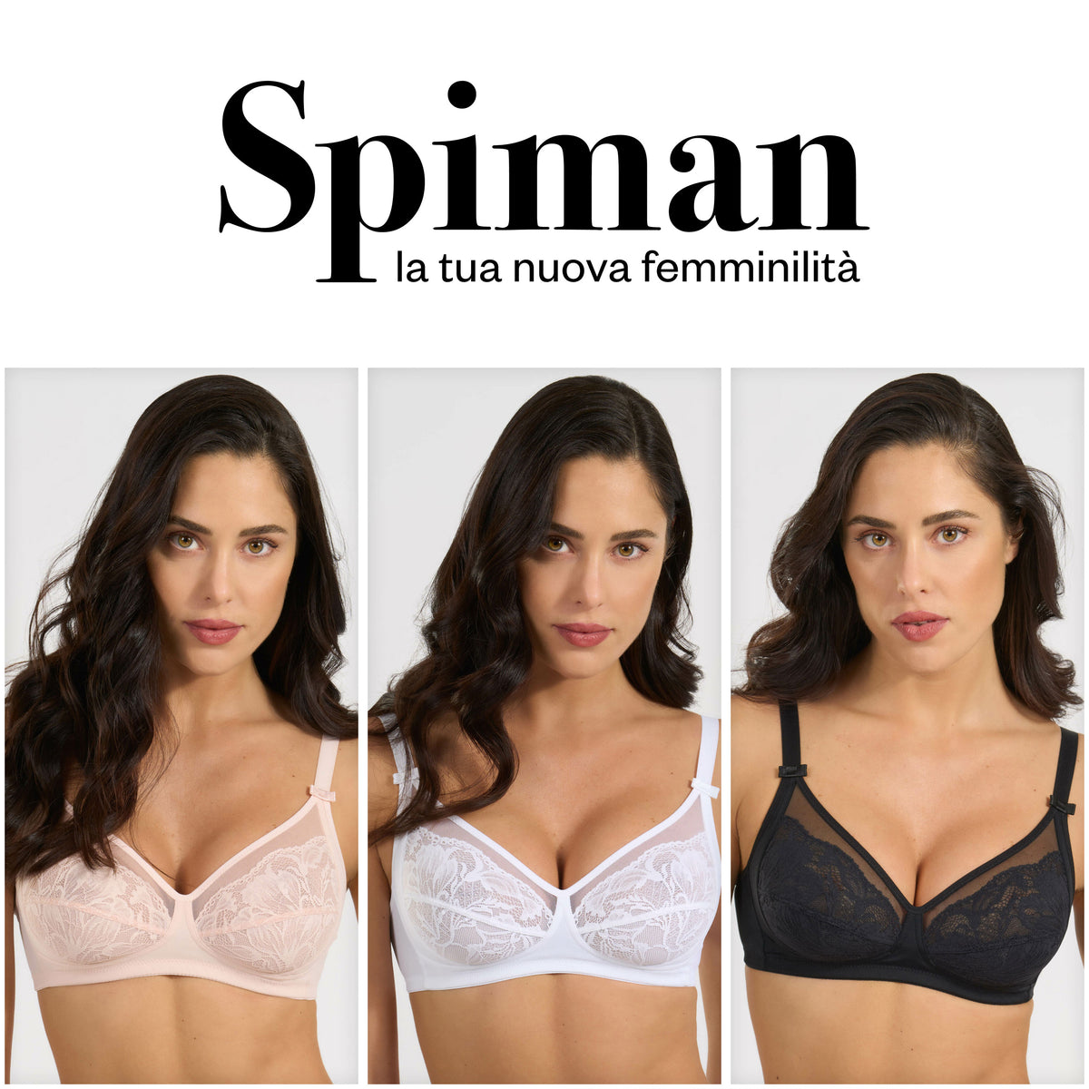 Reggiseno senza ferretto Spiman Alida microfibra e pizzo