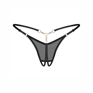 Perizoma cavallo aperto e strass Obsessive Oxaria crotchless thong
