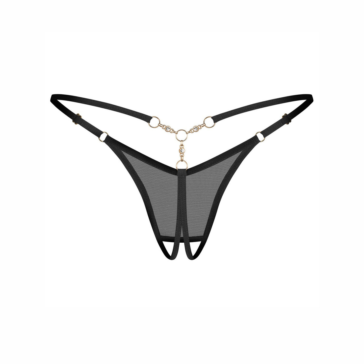 Perizoma cavallo aperto e strass Obsessive Oxaria crotchless thong