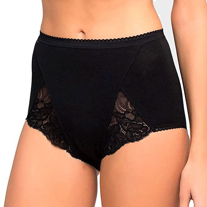 Slip donna midi Playtex P00BT in cotone elasticizzato e pizzo