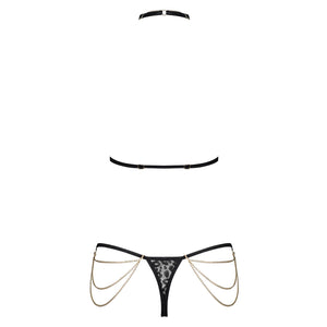 Sexy set reggiseno + perizoma Obsessive Pantheria 2 pcs catene