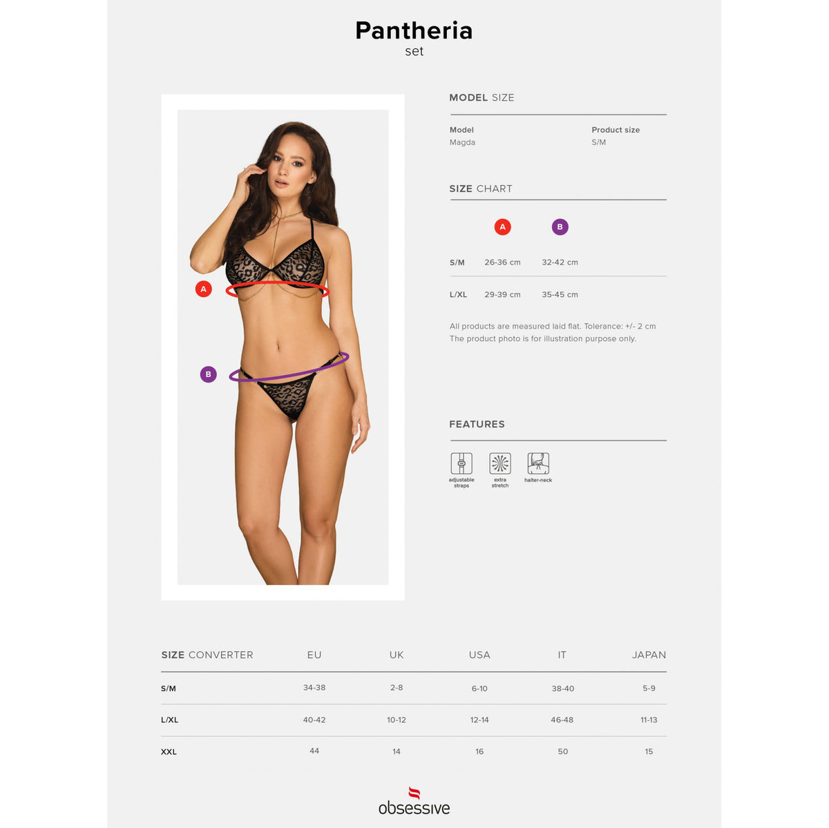Sexy set reggiseno + perizoma Obsessive Pantheria 2 pcs catene