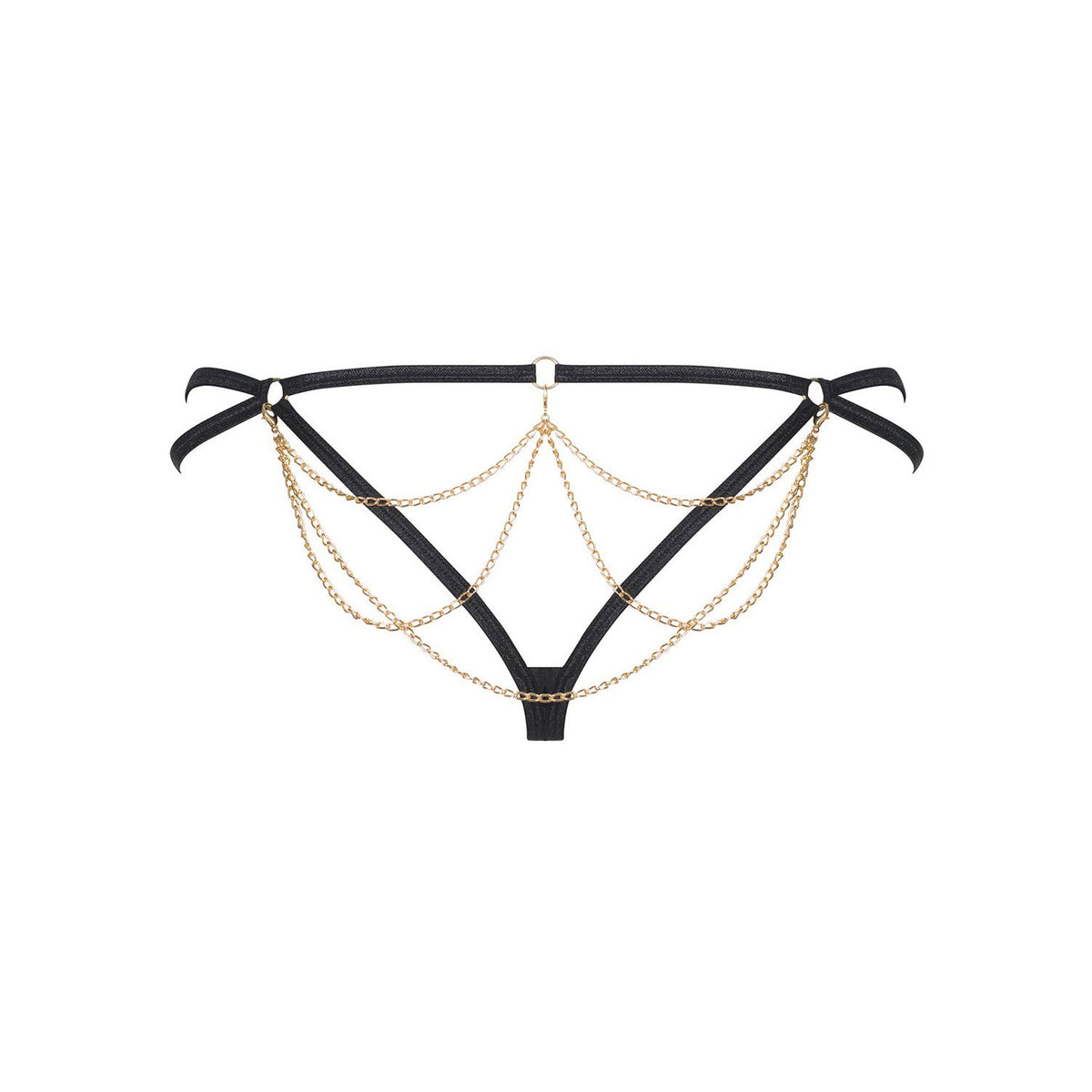 Sexy perizoma Obsessive Pantheria thong nero leopardato catene