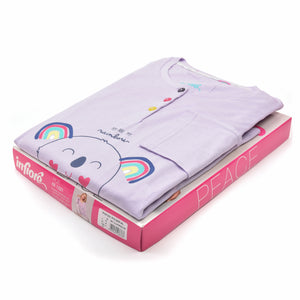 Pigiama donna cotone Infiore 1221 arcobaleno lilla grigio