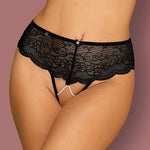 Sexy mutandine Obsessive Pearlove panties cavallo intimo aperto con perle