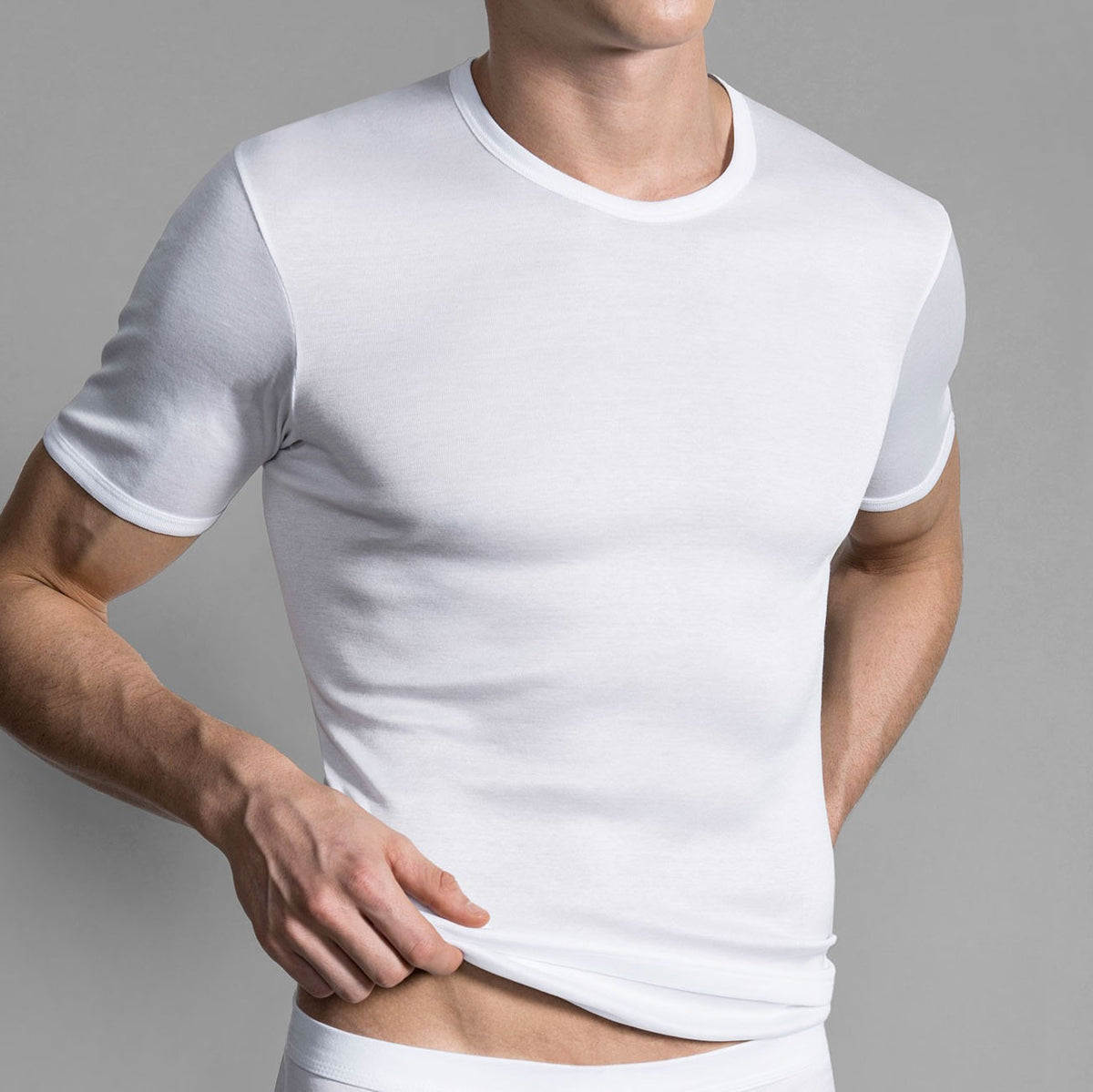 Maglia intima uomo Perofil filo di scozia girocollo mezza manica
