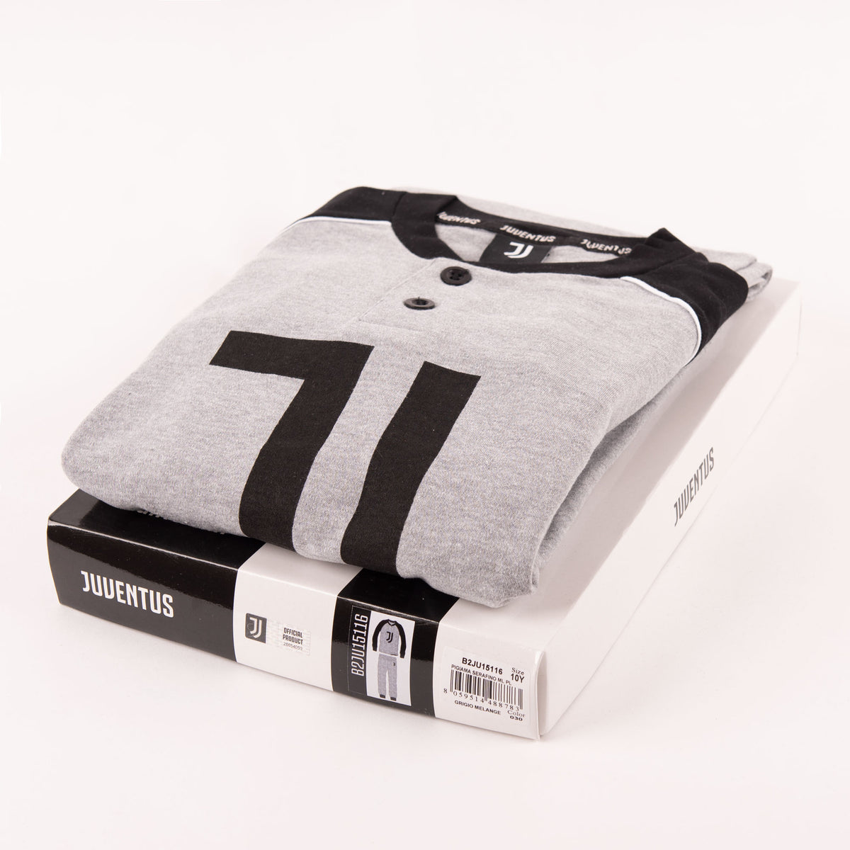 Pigiama bimbo Juventus 15116 caldo cotone grigio