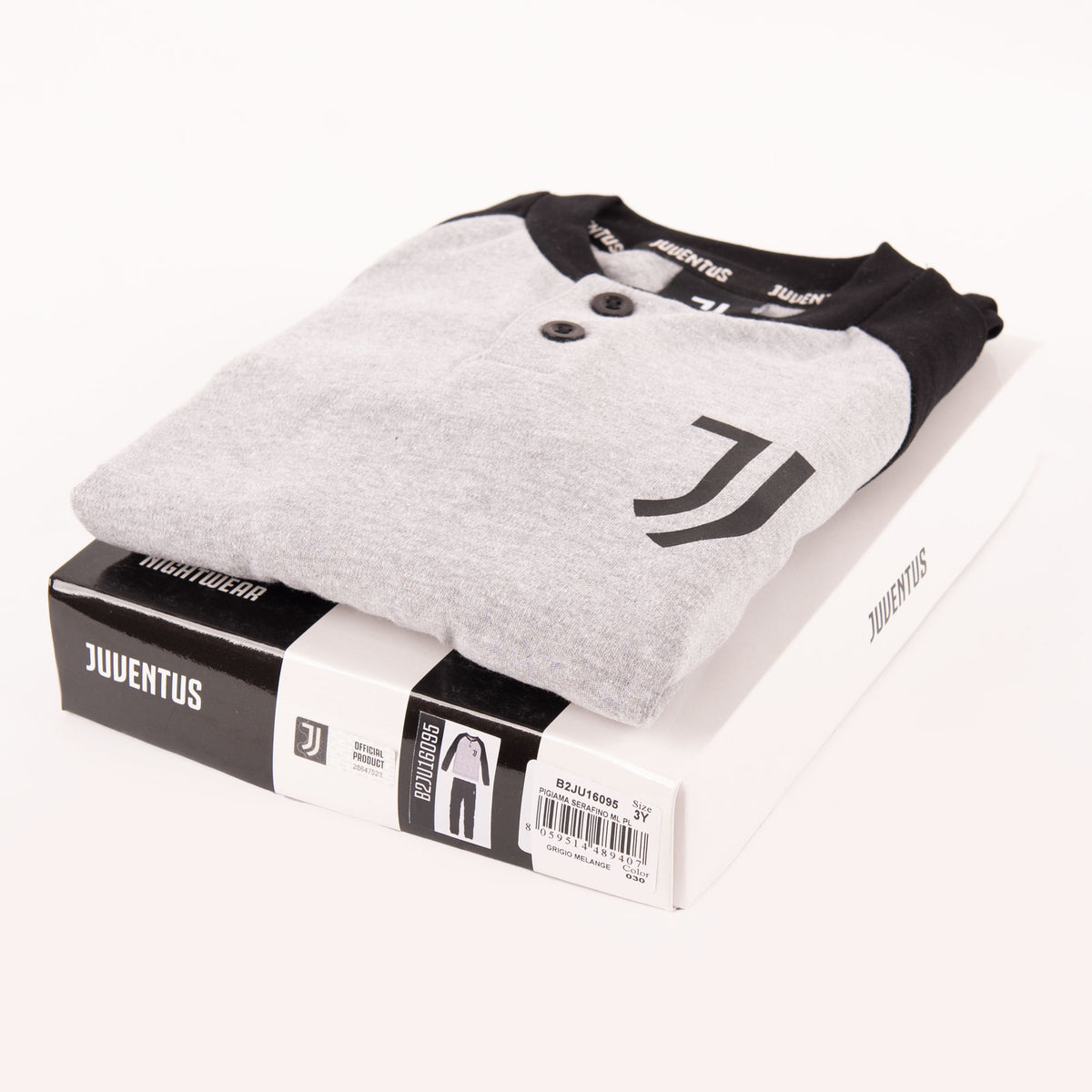 Pigiama bambino Juventus serafino caldo cotone B2JU16095 grigio