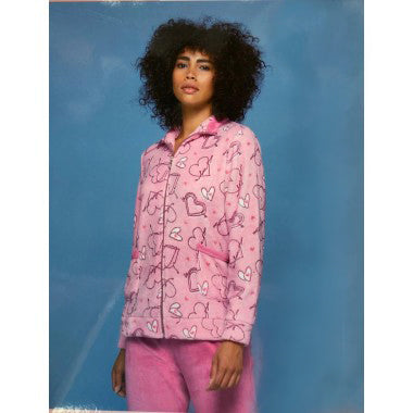 Pigiama donna caldissimo coral rosa a giacca Cippi 2204