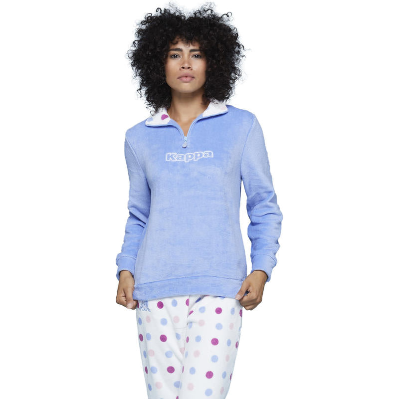 Pigiama donna in coral caldo Kappa 21705 celeste cielo