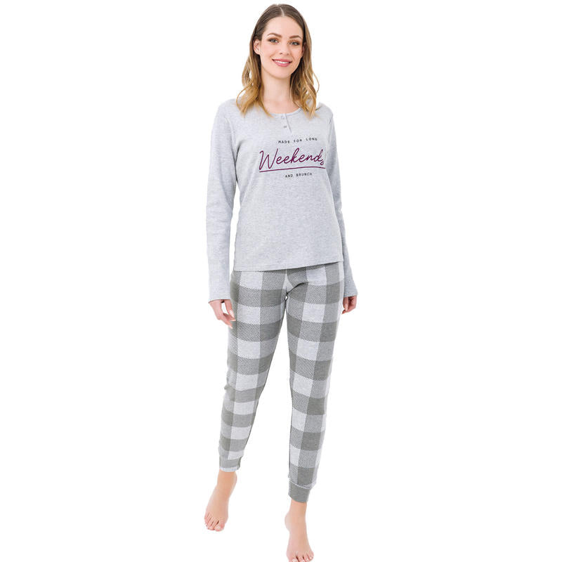 Pigiama donna caldo cotone interlock Il Granchio GP6001